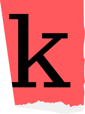 Magazine cutout letter (lowercase letter k)